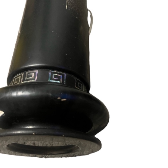 RARE SET OF 2 HOLLYWOOD REGENCY BLACK LAQUER MOTHER OF PEARL INLAY TABLE LAMP - Picture 16 of 16